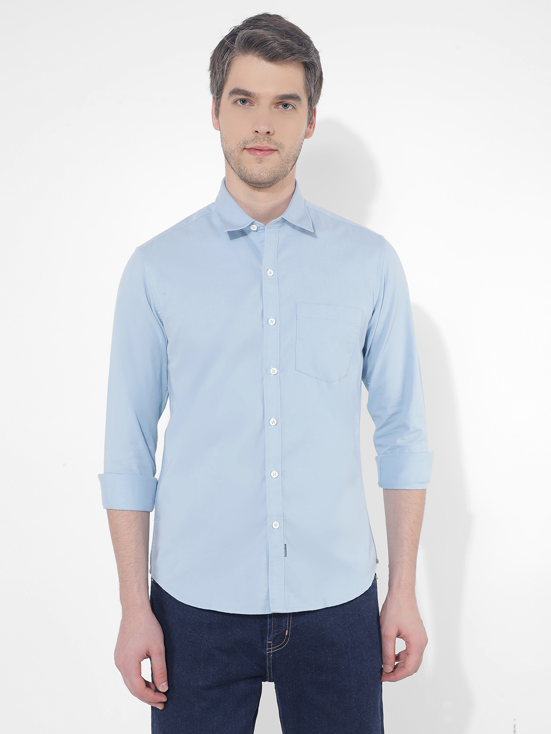 Numero Uno Men Solid Blue Shirt